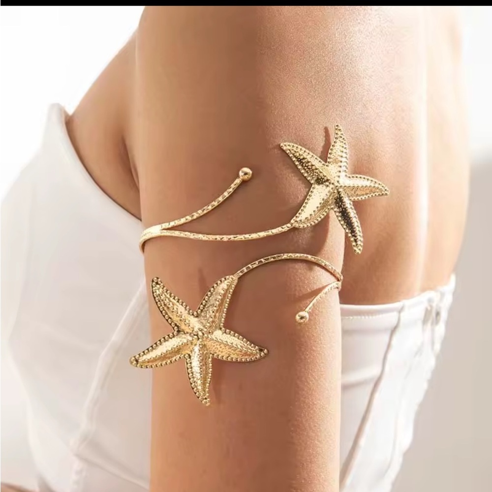 Arm Cuff Beach Style Starfish Stainless Steel
